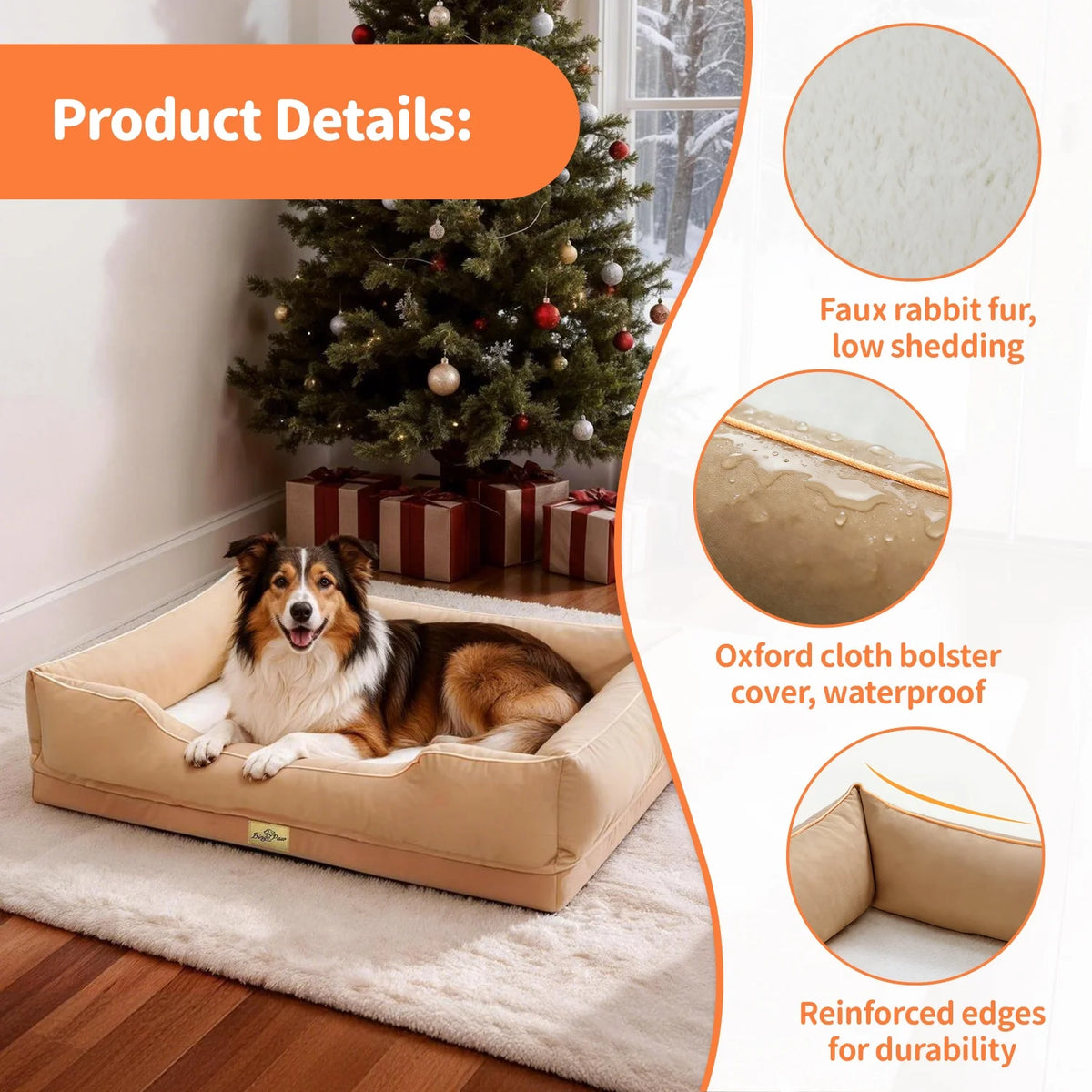 Bingopaw Orthopedic Dog Bed With Waterproof Cover