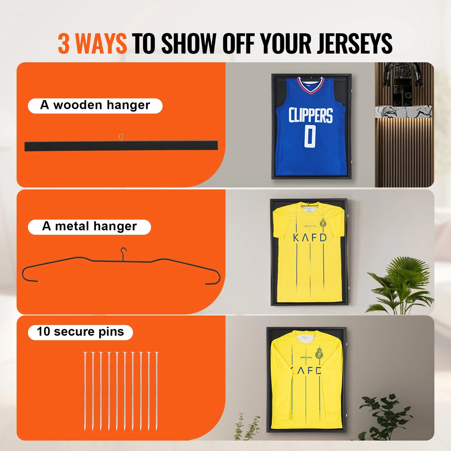 SucceBuy Jersey Display Case With Lockable Shadow Box