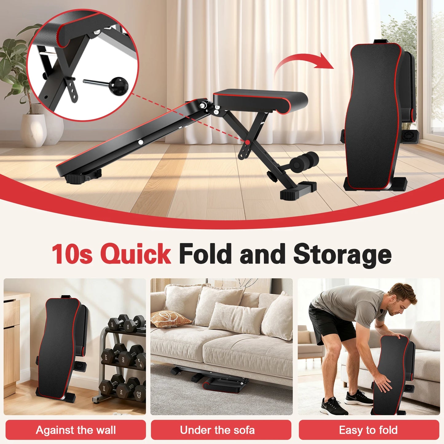 Multifunctional Adjustable Dumbbell Bench 660LBS Capacity