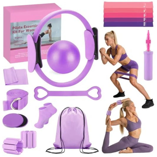 Pilates Equipment Set With Ring Ball And Resistance Bands