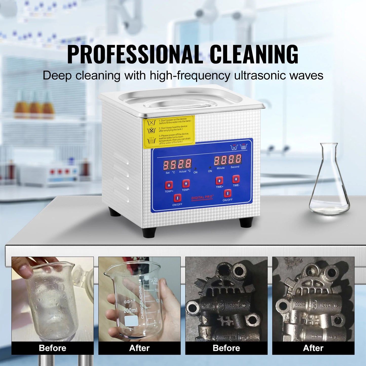 SucceBuy Ultrasonic Cleaner With Digital Timer For Jewelry
