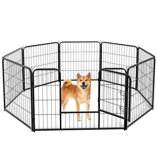 JHK Foldable Metal Dog Playpen For Outdoor Use