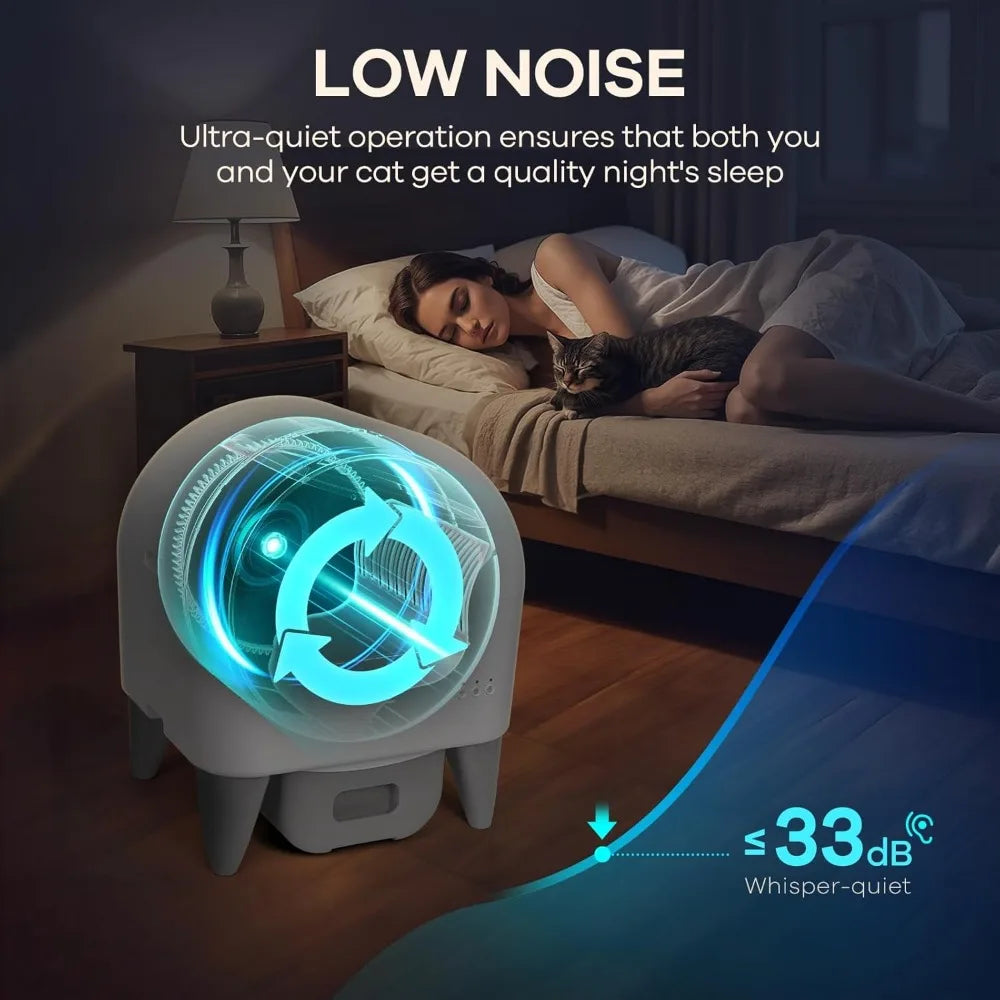 Automatic Self Cleaning Cat Litter Box With App Control