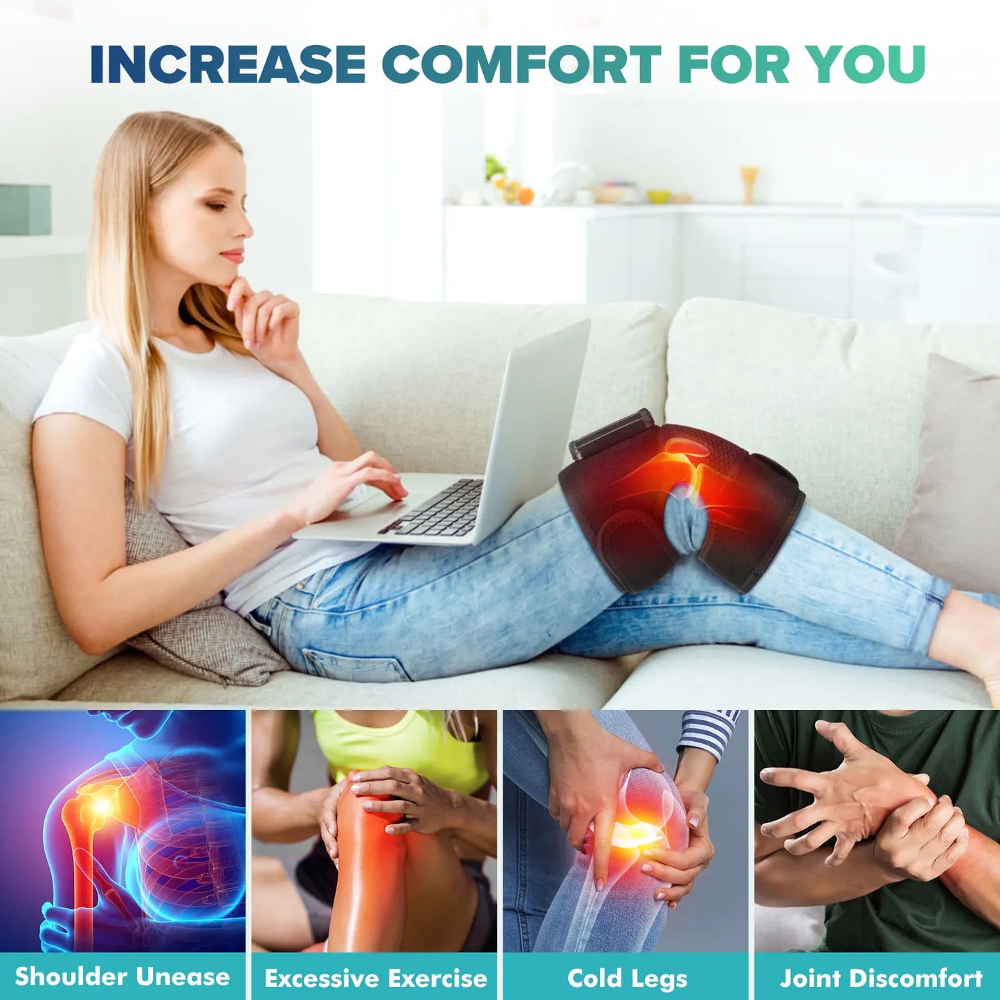 Intelligent Electric Knee Massager With Heat And Vibration