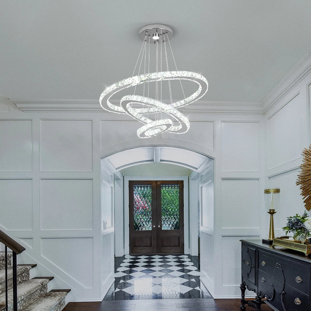 GreeLustr Crystal Pendant Led Dimmable Chandelier