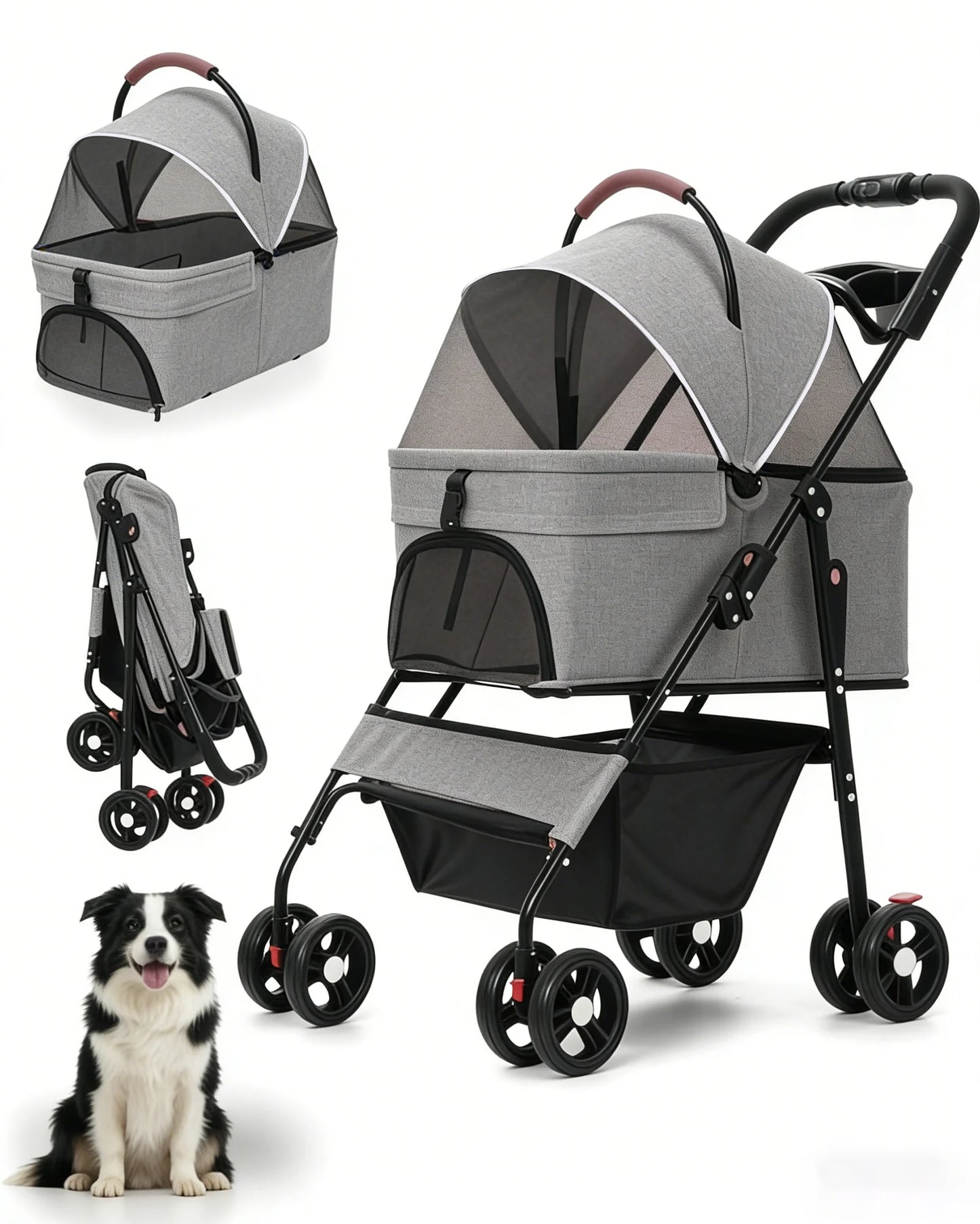Cabusatly Detachable Two In One Dog Stroller
