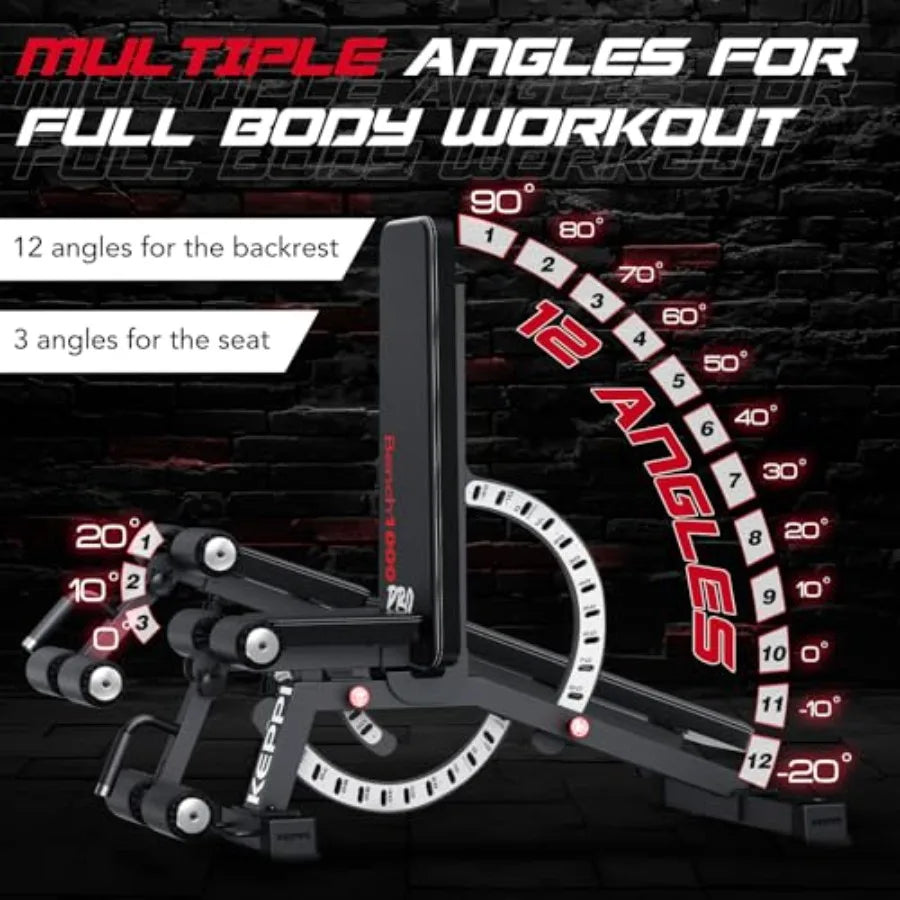 Adjustable Weight Bench Incline 1200LB Capacity