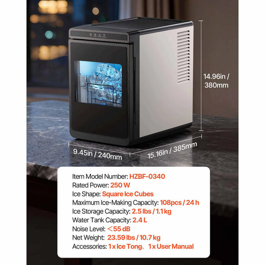 SucceBuy Countertop Ice Maker 22 Lbs Per Day Self Cleaning