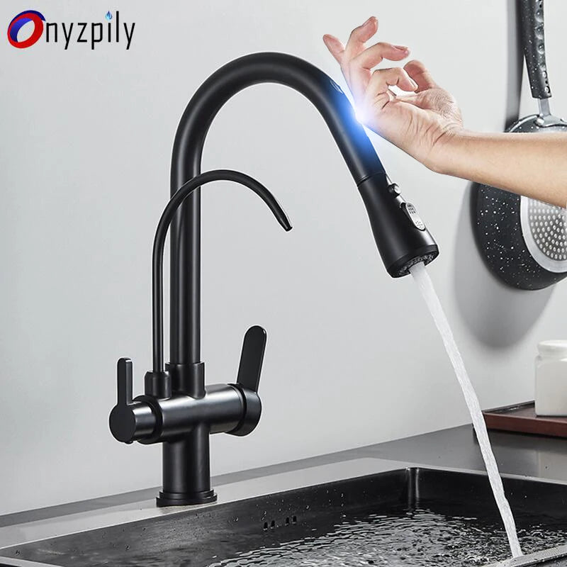 Onyzpily Kitchen Faucet Pull Out Dual Handle