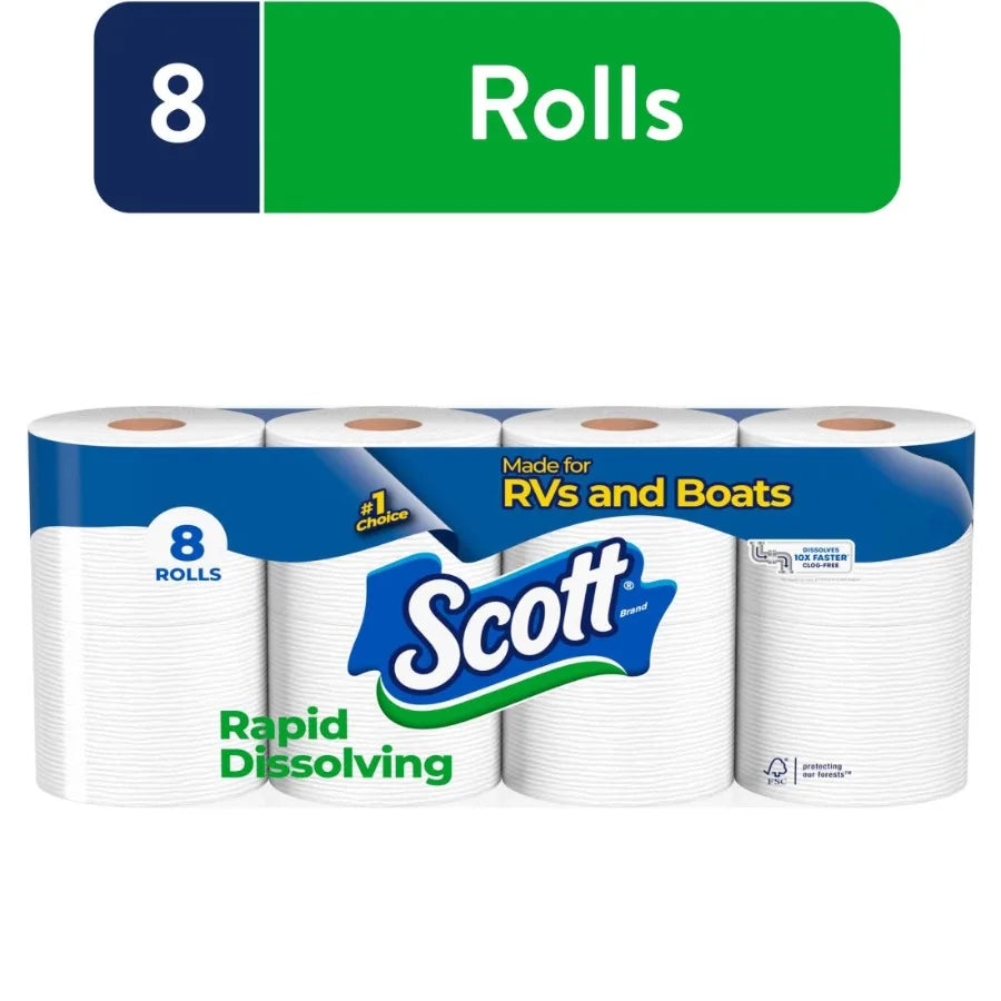 Rapid-Dissolving Toilet Paper and Bio-Pak Deodorizer Drops