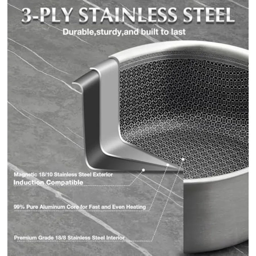 Triply Stainless Steel 10-Piece Cookware Set Nonstick
