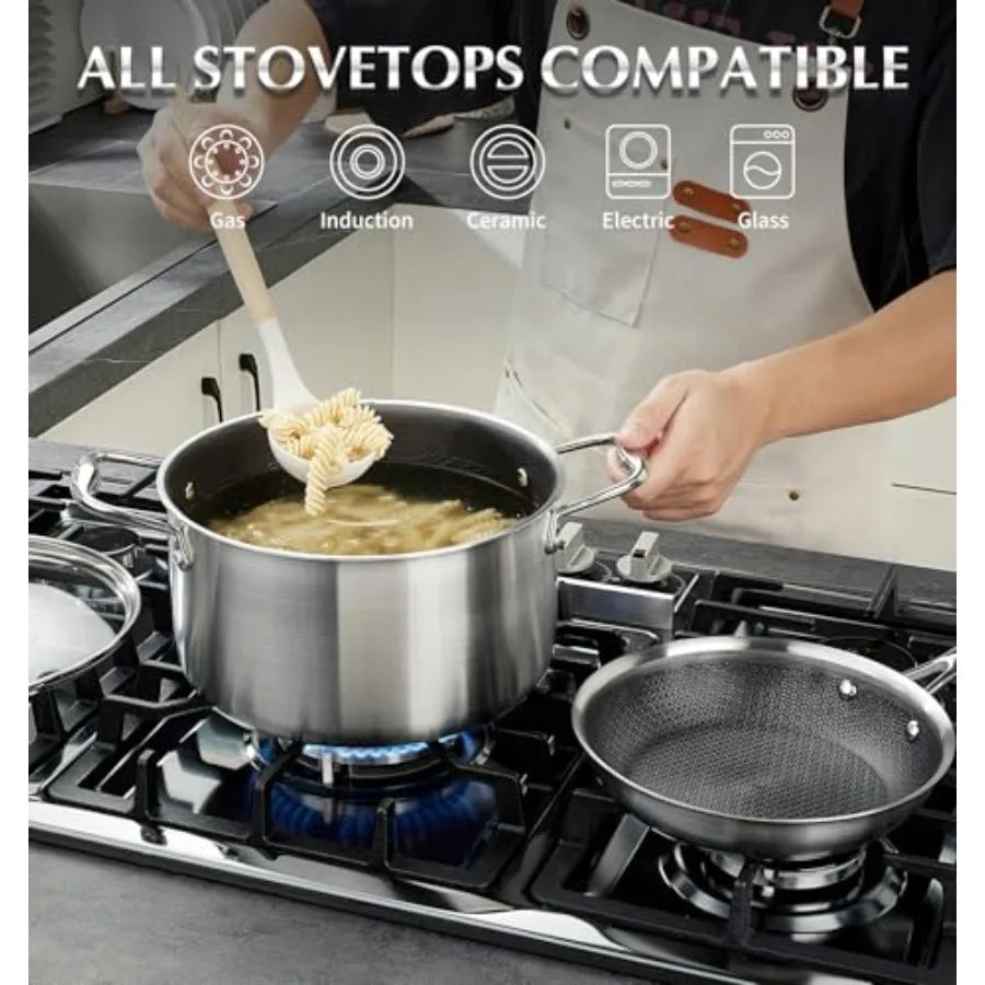 Triply Stainless Steel 10-Piece Cookware Set Nonstick