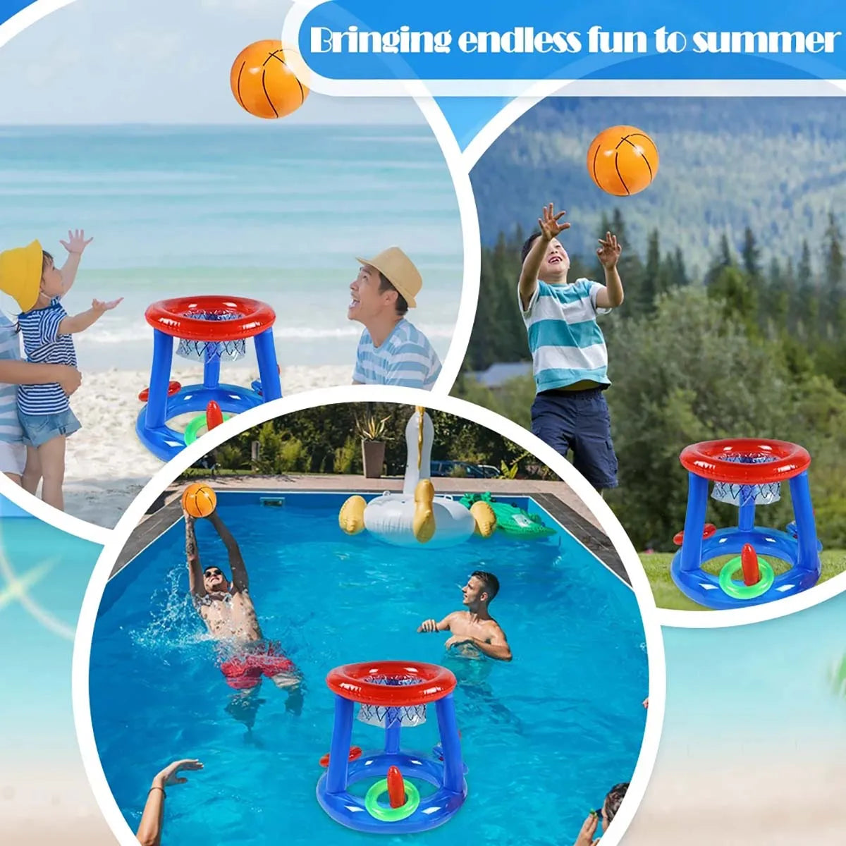 Inflatable Ring Toss Water Hoop Game For Pool Beach Fun