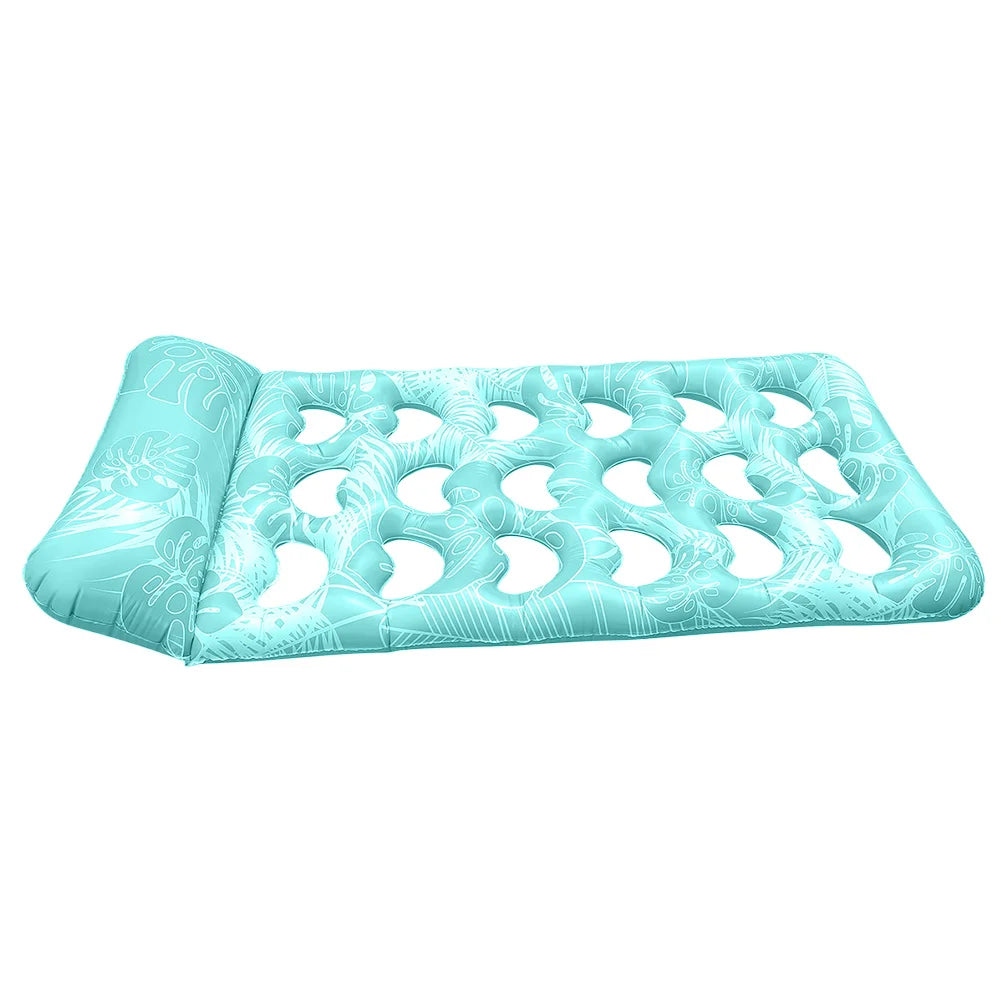 Inflatable Pool Float Lounger With Headrest Hammock Recliner