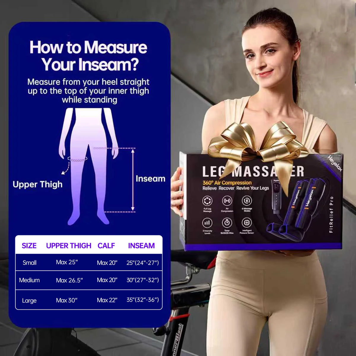Heyelax Leg Compression Massager For Muscle Recovery