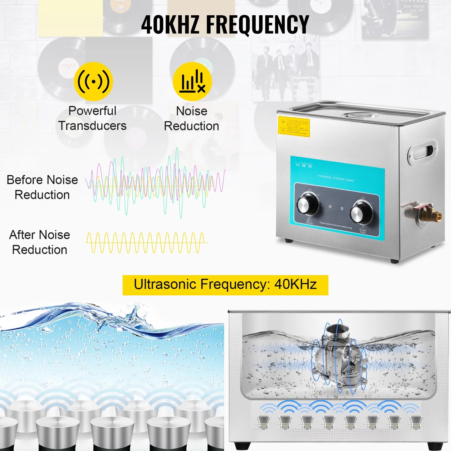 SucceBuy Ultrasonic Vinyl Record Cleaner Portable
