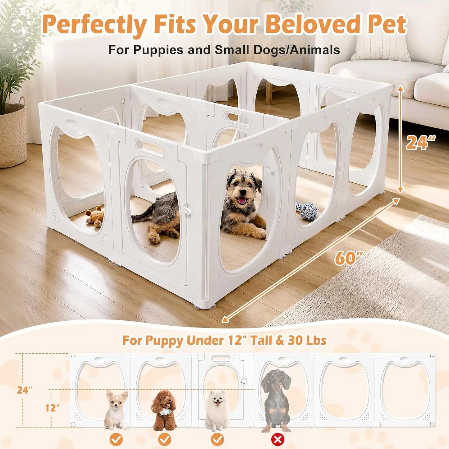 Clear Acrylic Dog Playpen Indoor Puppy Fence