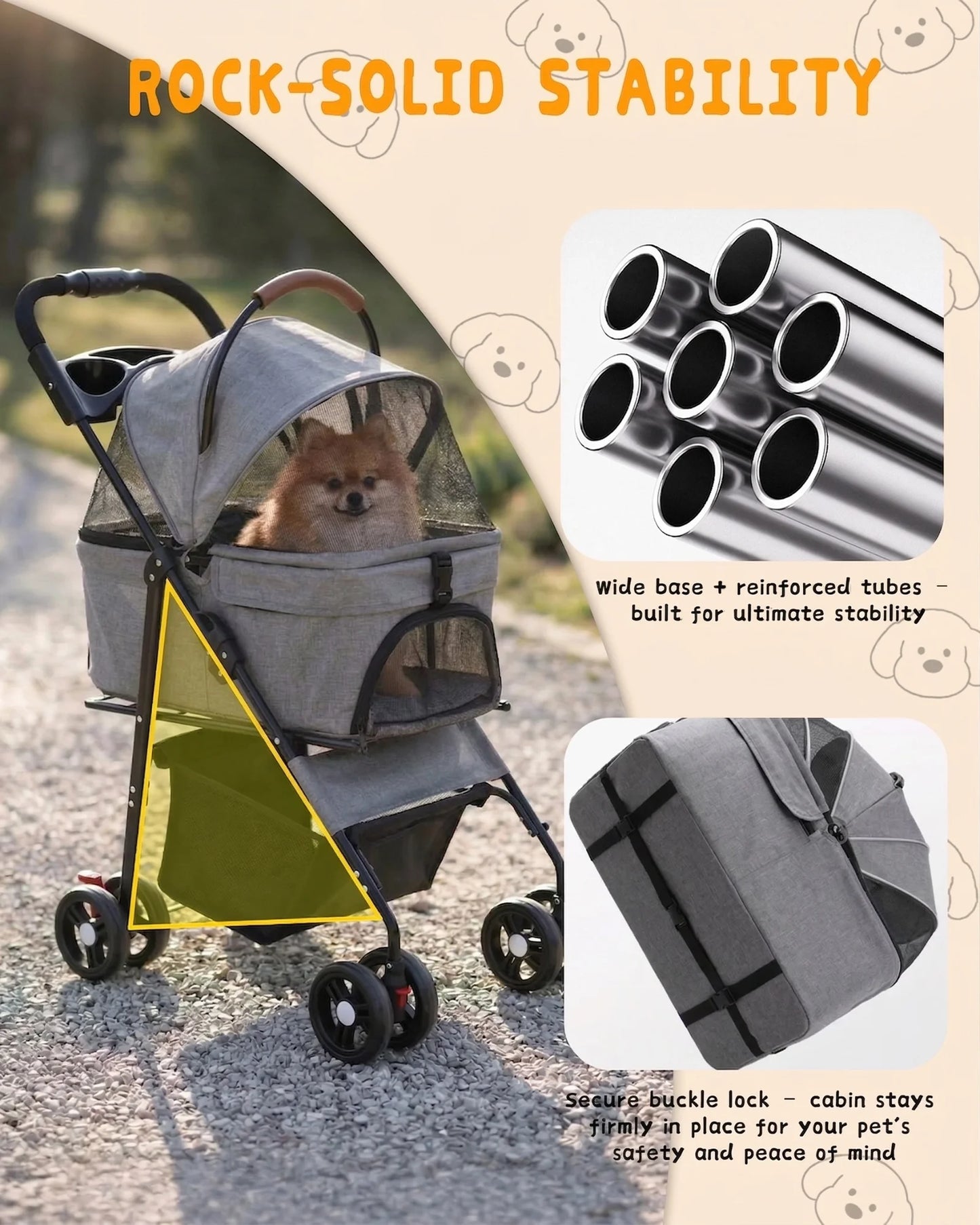 Cabusatly Detachable Two In One Dog Stroller