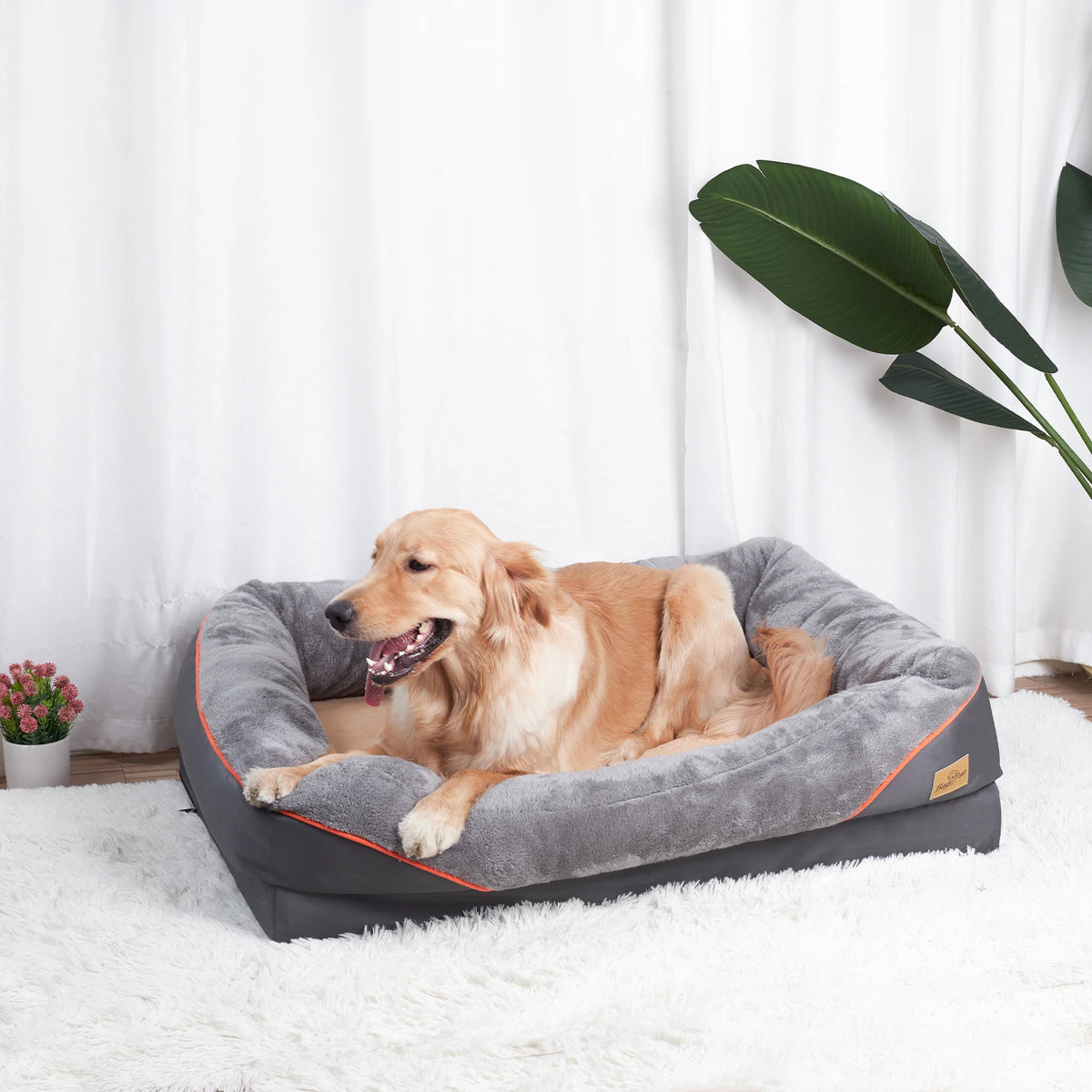 Bingopaw Fleece Dog Bed With Washable Waterproof Cover