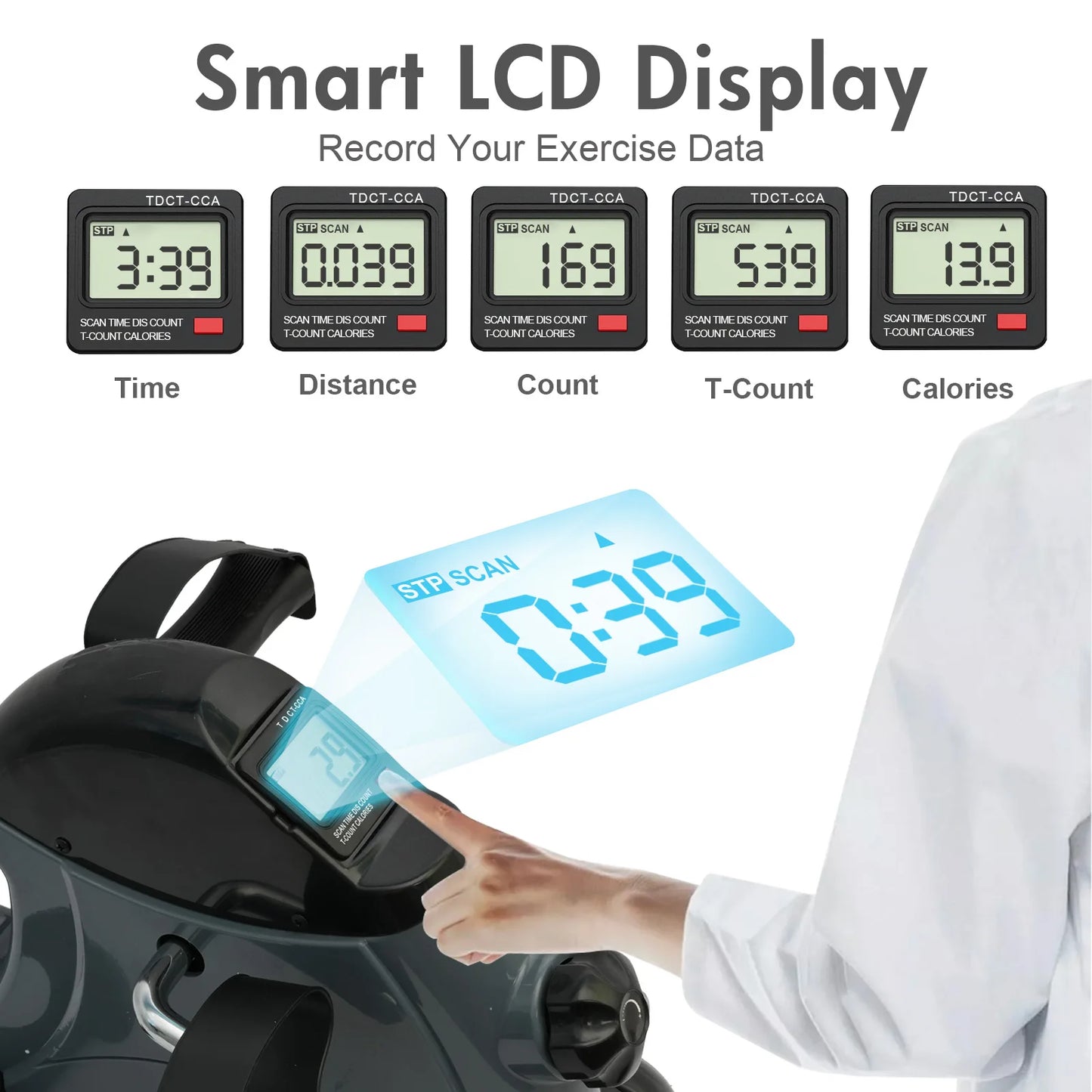 Under Desk Mini Stepper Pedal Exercise Bike With LCD Display