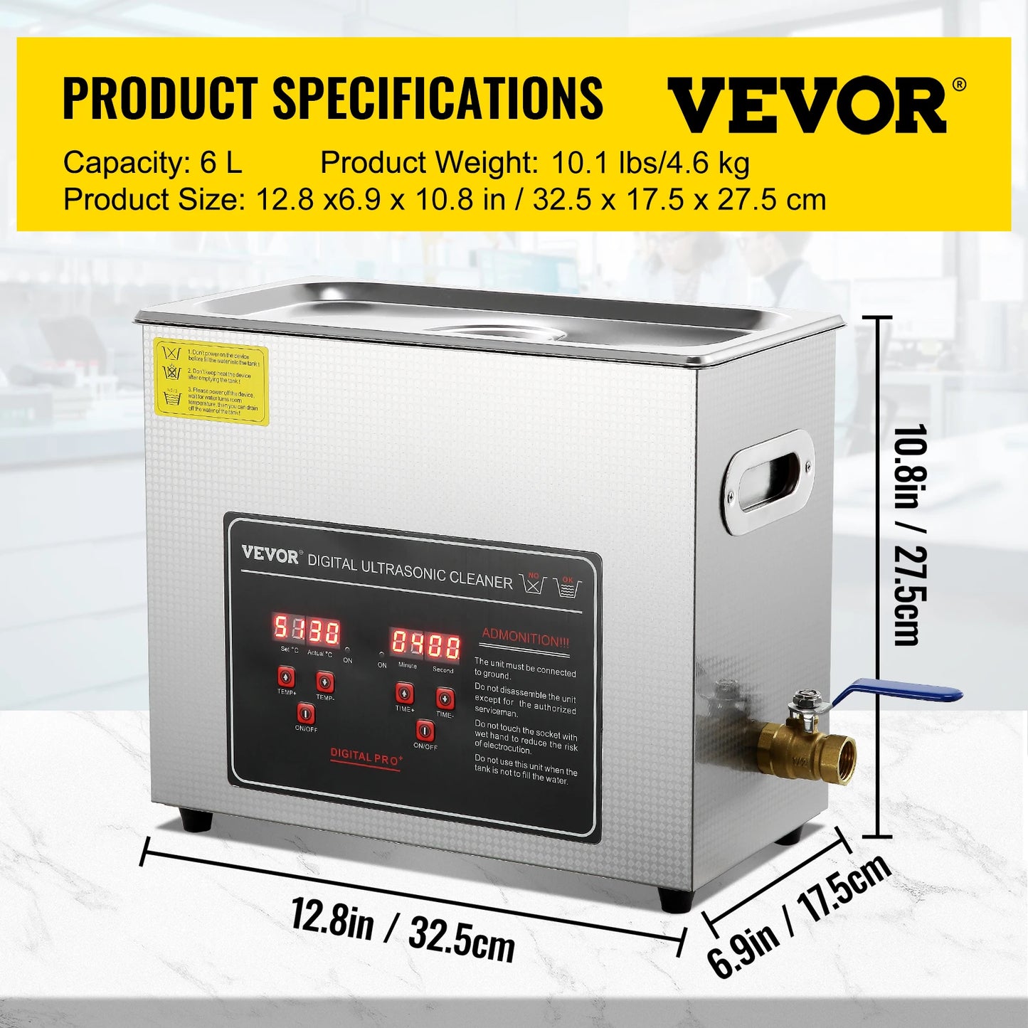 SucceBuy Ultrasonic Cleaner Stainless Steel