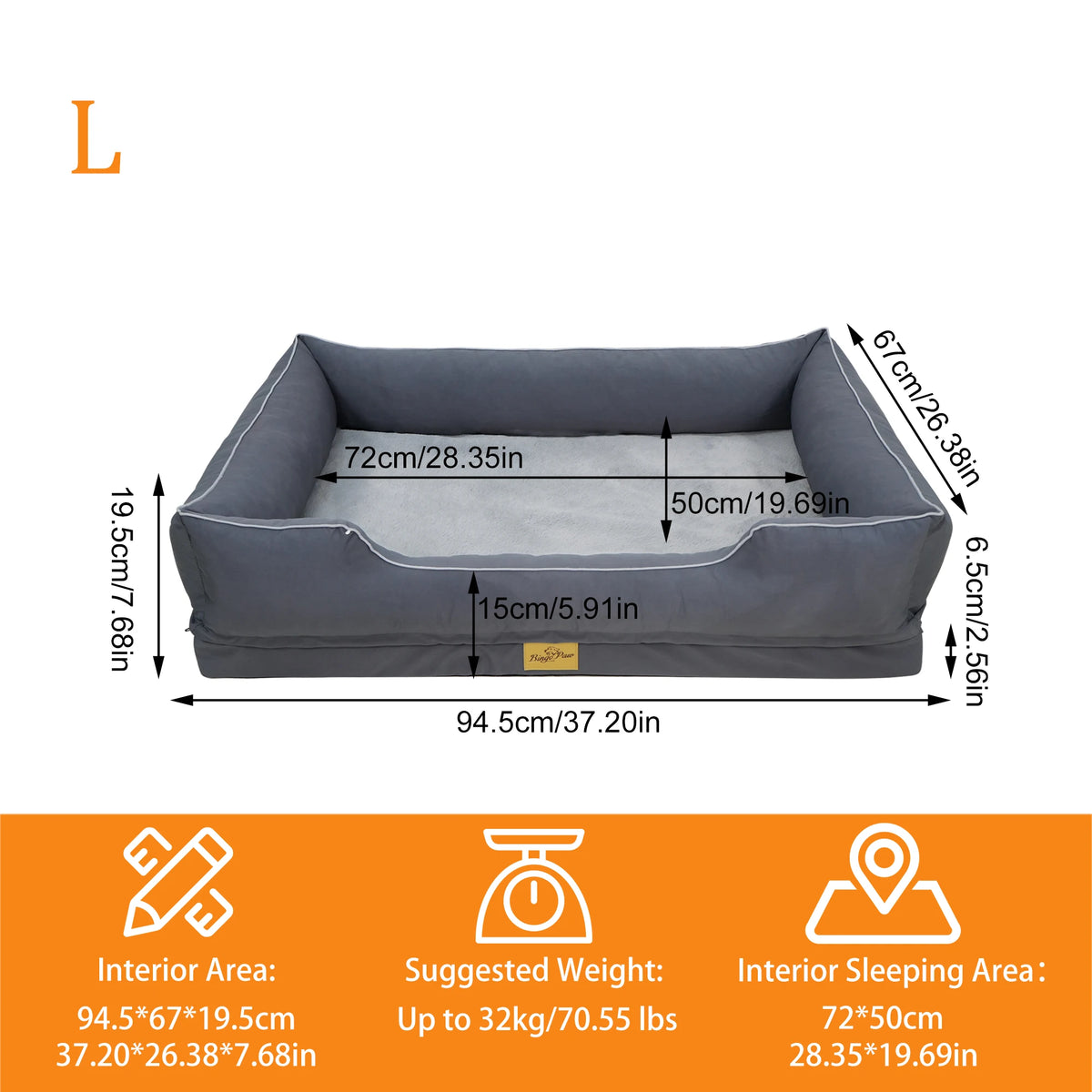 Bingopaw Orthopedic Dog Bed With Waterproof Cover