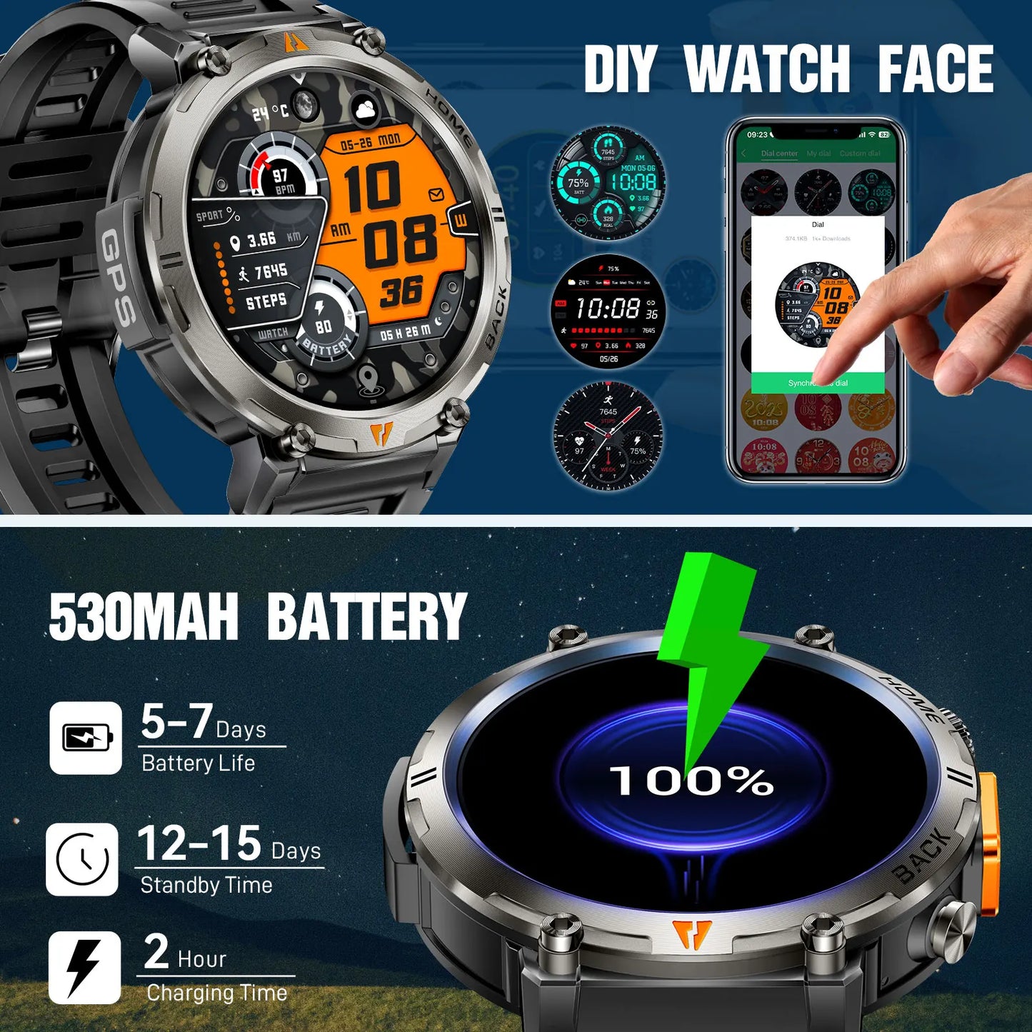 EIGIIS KE3 Bluetooth Call Smartwatch Heart Rate Monitor