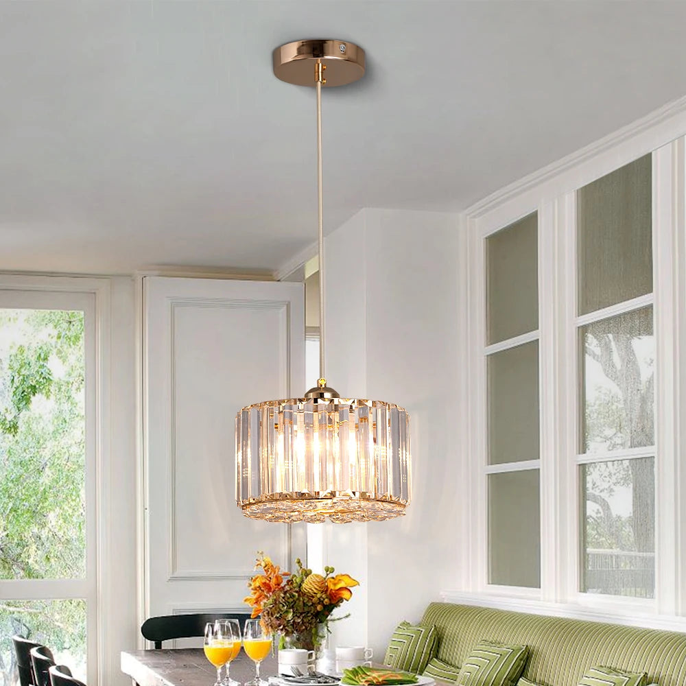 GreeLustr Modern LED Pendant Light Crystal Chandelier
