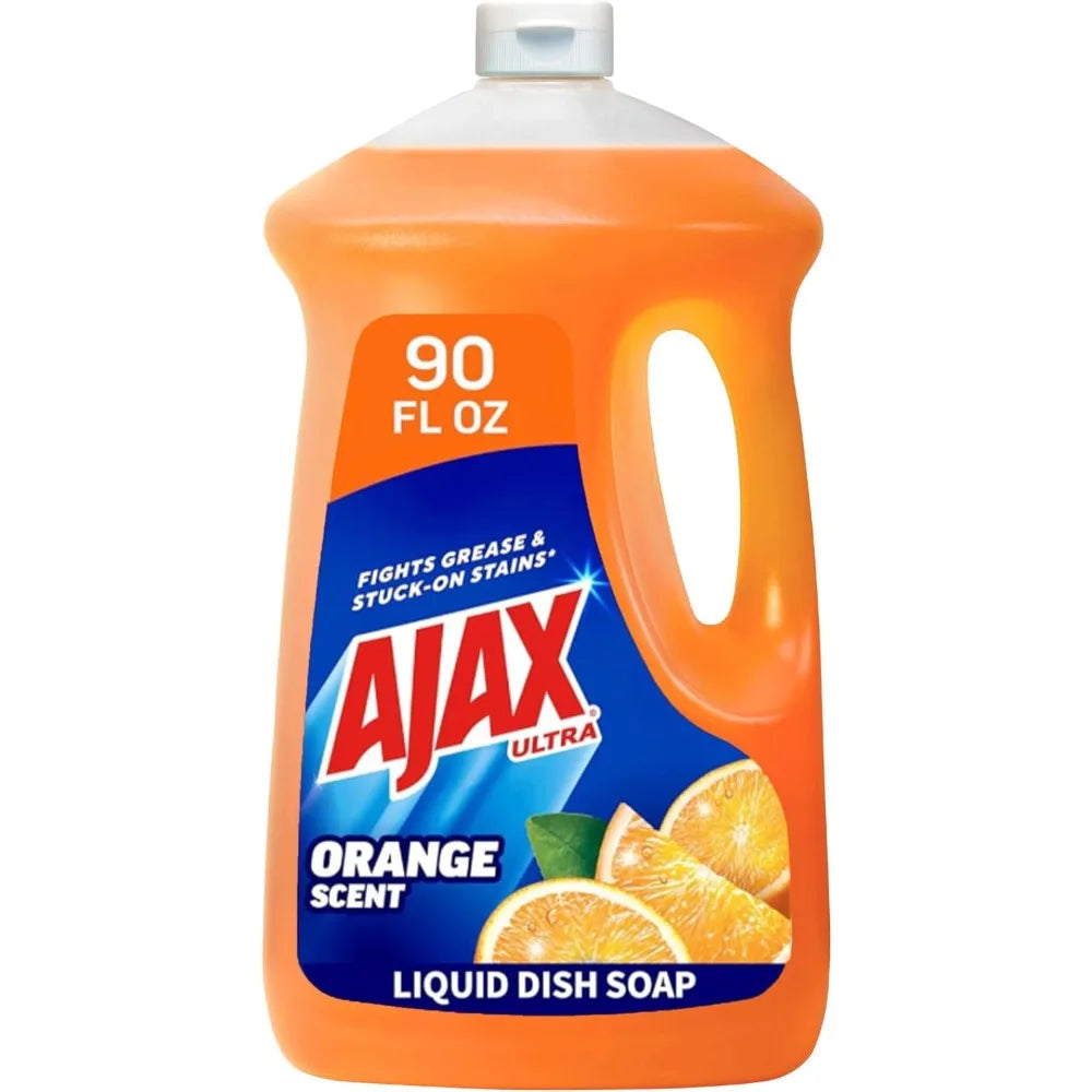 Ultra Concentrated Orange Scented Liquid Dish Soap Triple Action Formula Large 90 FL oz Bottle