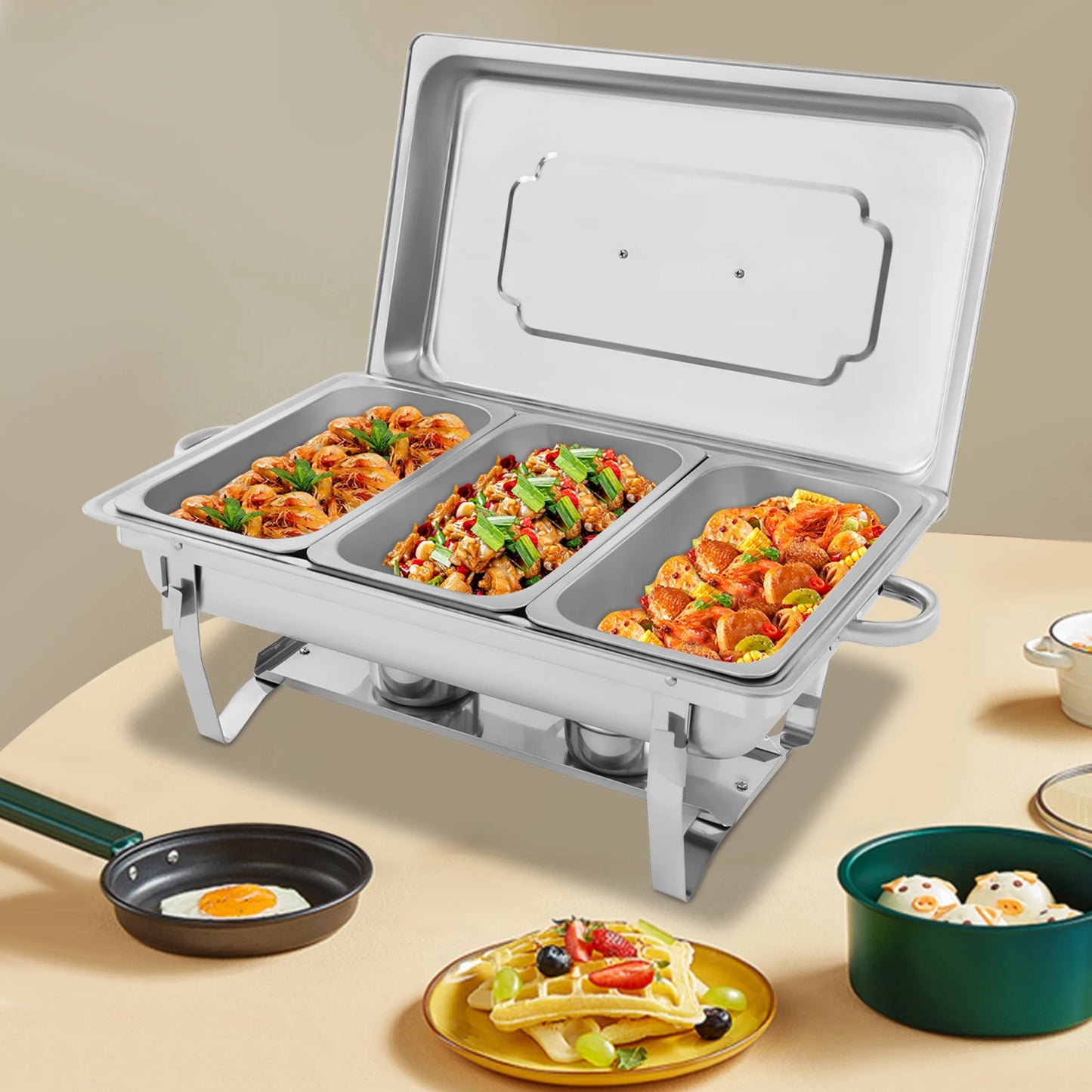 Stainless Steel Chafing Dish Buffet Set Rectangular Warmer