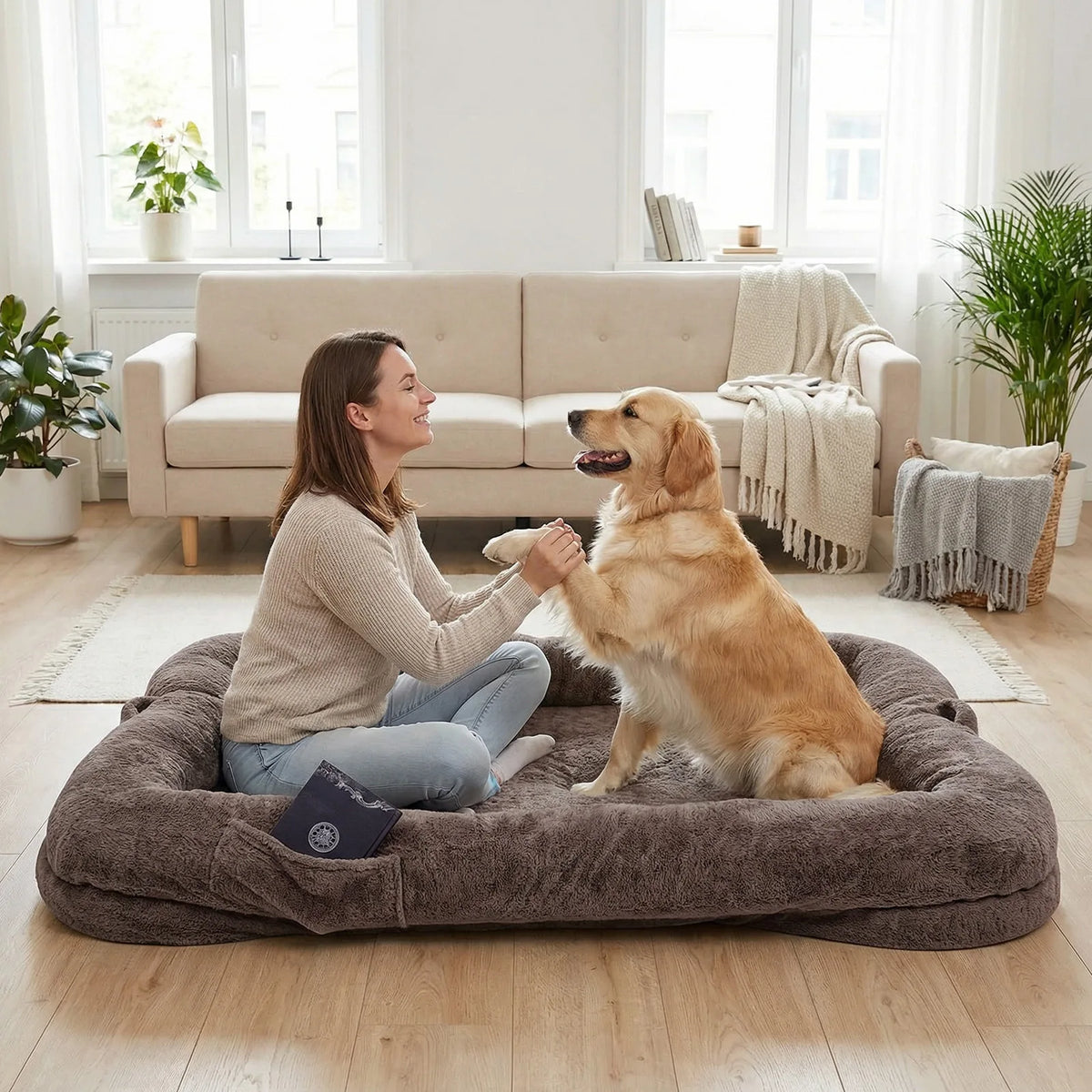 Topinncn Portable Washable Dog Bed With Pocket