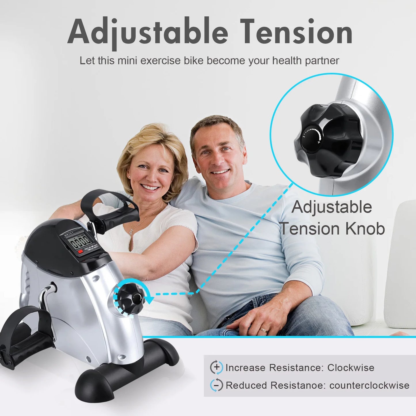 Under Desk Mini Stepper Pedal Exercise Bike With LCD Display