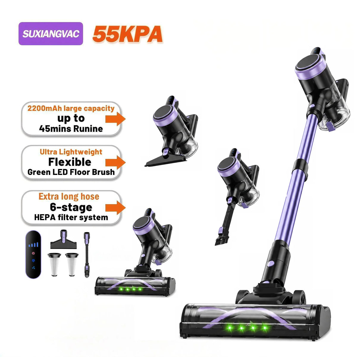Suxiangvac Cordless Stick Vacuum Cleaner For Home And Pet