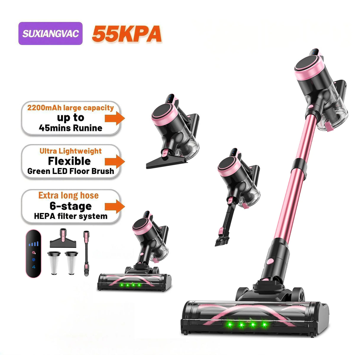 Suxiangvac Cordless Stick Vacuum Cleaner For Home And Pet