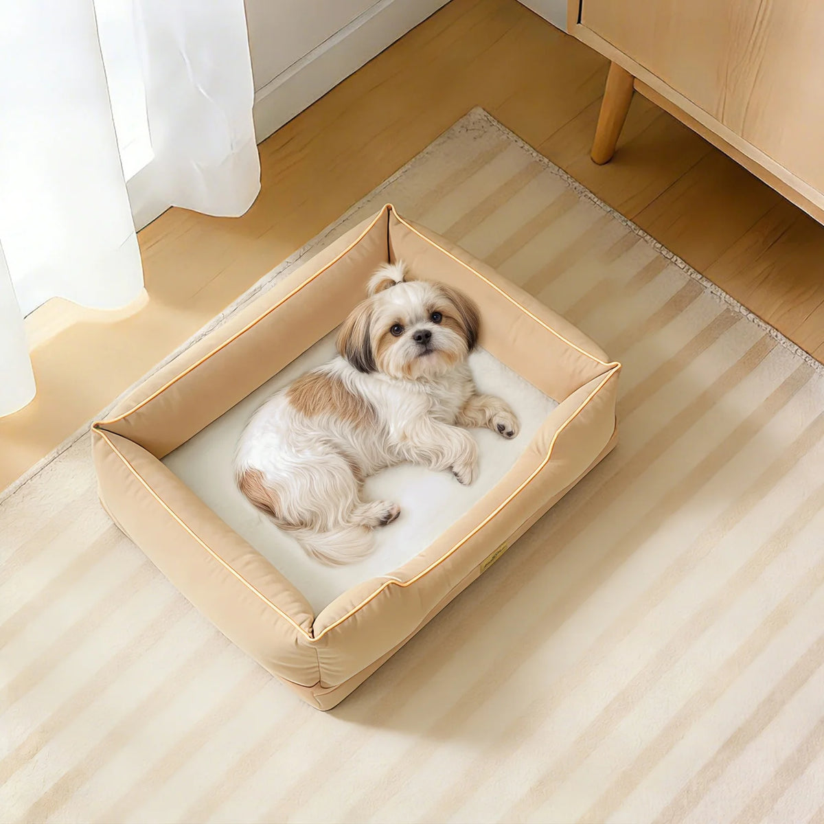 Bingopaw Washable Orthopedic Dog Bed With Bolster