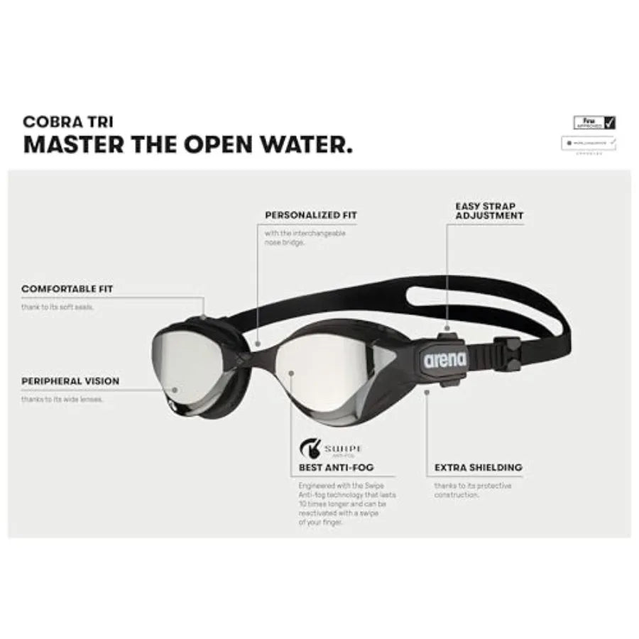 Triathlon Swimming Goggles With Anti Fog Polycarbonate Lenses