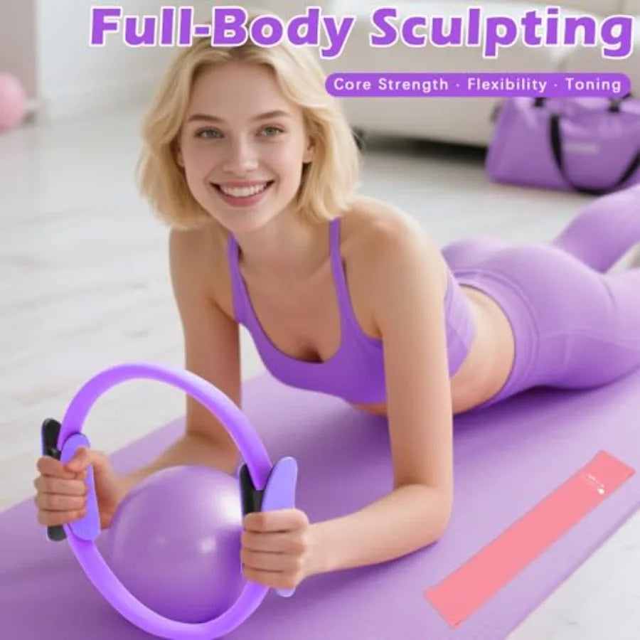 Pilates Equipment Set With Ring Ball And Resistance Bands