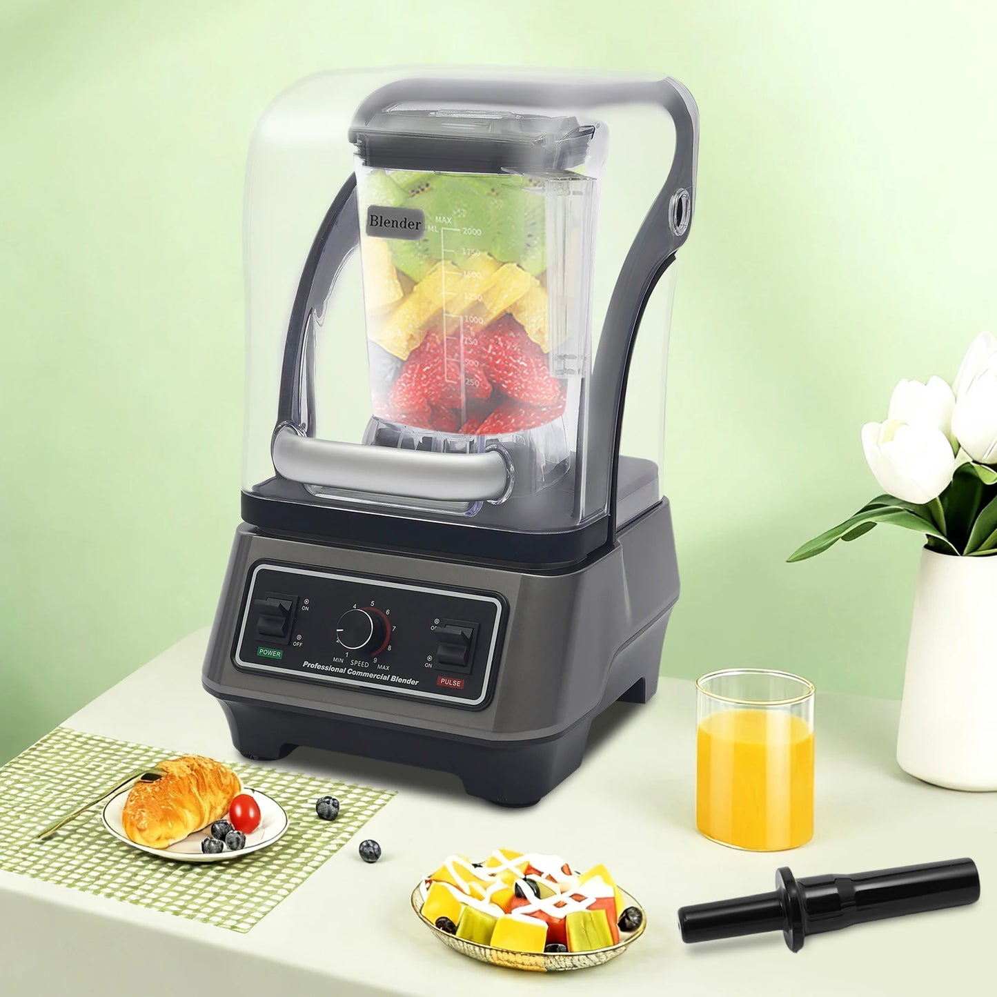 1600W Commercial Blender Multifunctional Kitchen Appliance