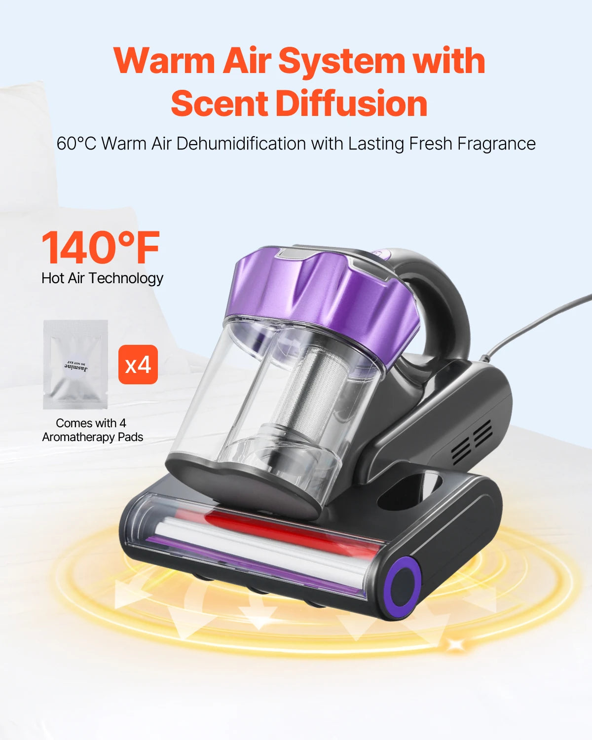Succebuy 18Kpa Heated Bedding Vacuum With HEPA Filter