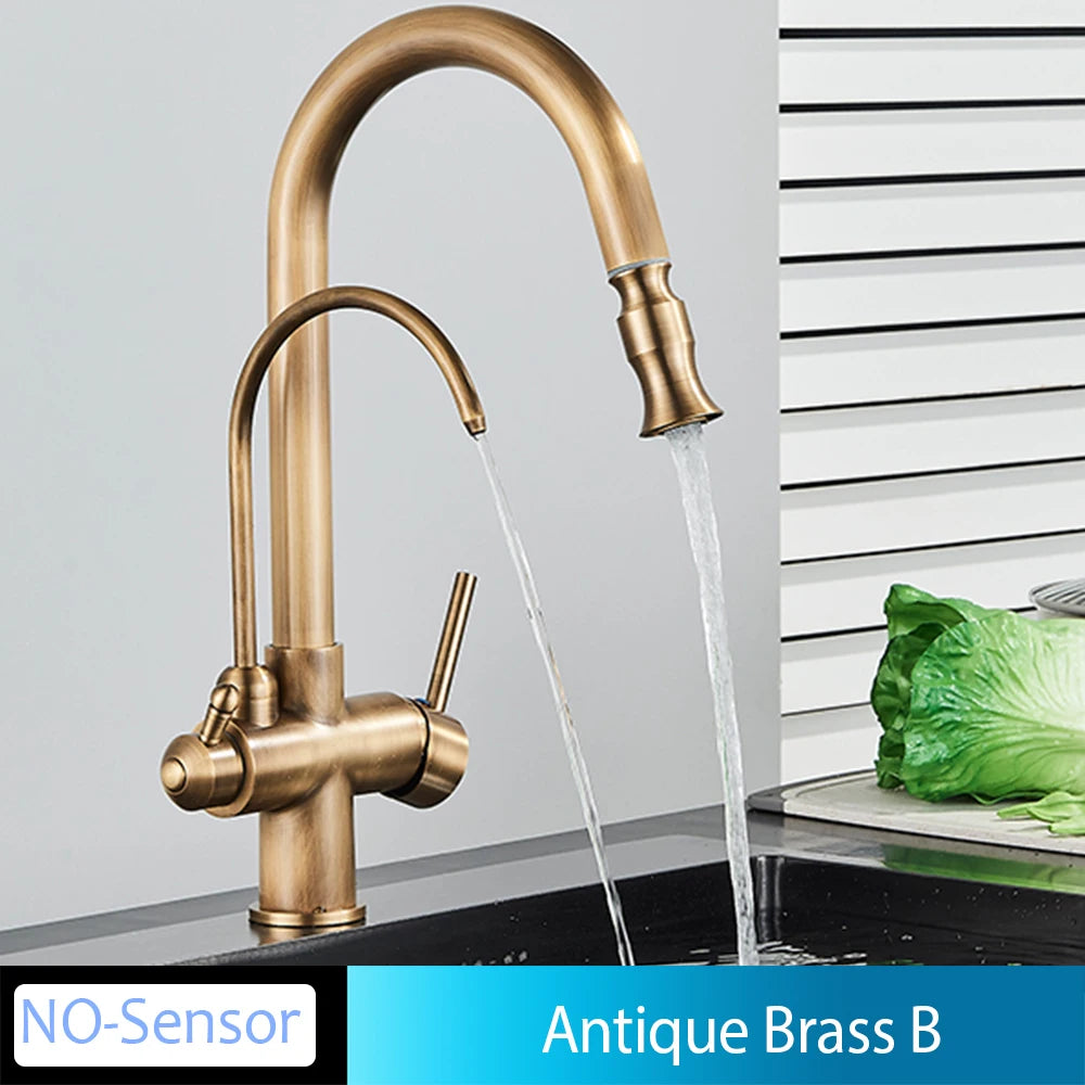 Onyzpily Kitchen Faucet Pull Out Dual Handle