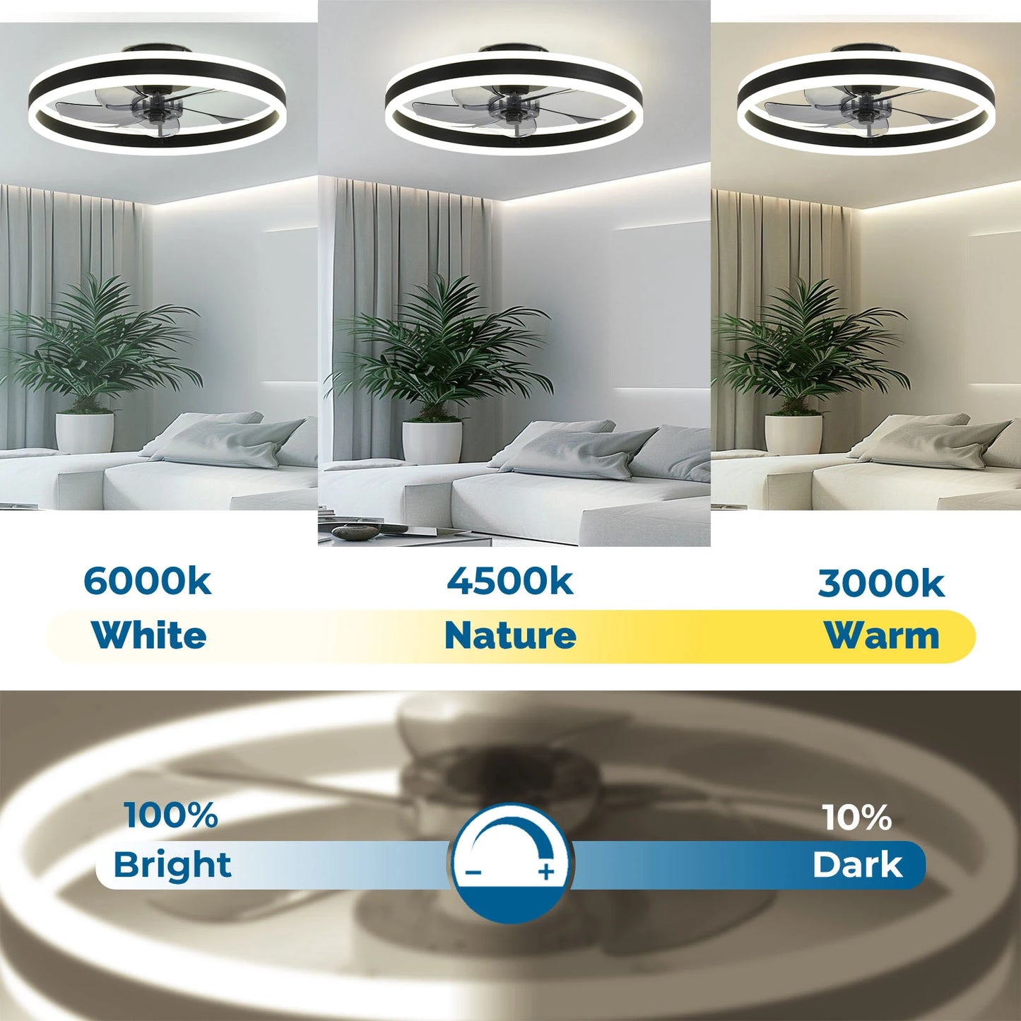 Orison LED Flush Mount Ceiling Fan With Remote