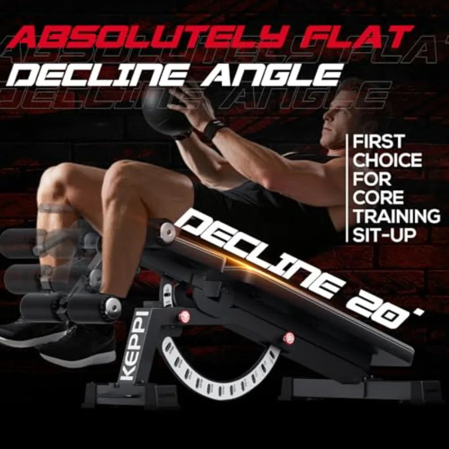 Adjustable Weight Bench Incline 1200LB Capacity