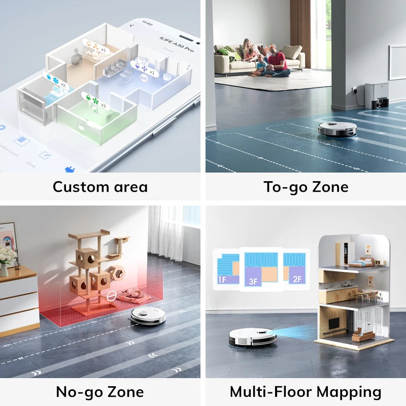 ILIFE A30 Pro 5000Pa Robot Vacuum With Mop And Self Emptying