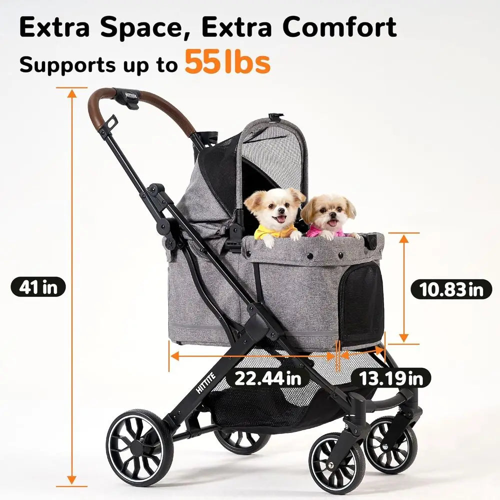 Ticify All-Terrain Pet Stroller With Weatherproof Cover