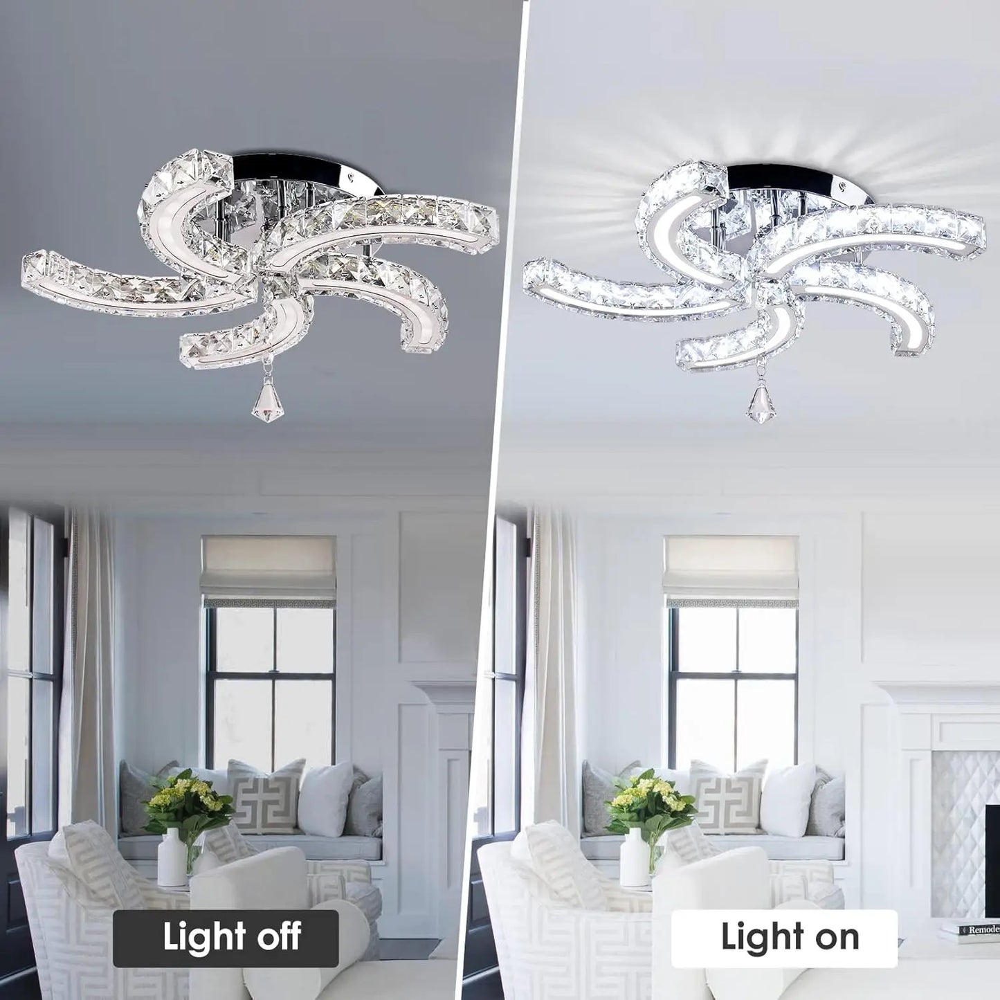 FRIXCHUR Acrylic Crystal Chandeliers Ceiling Light
