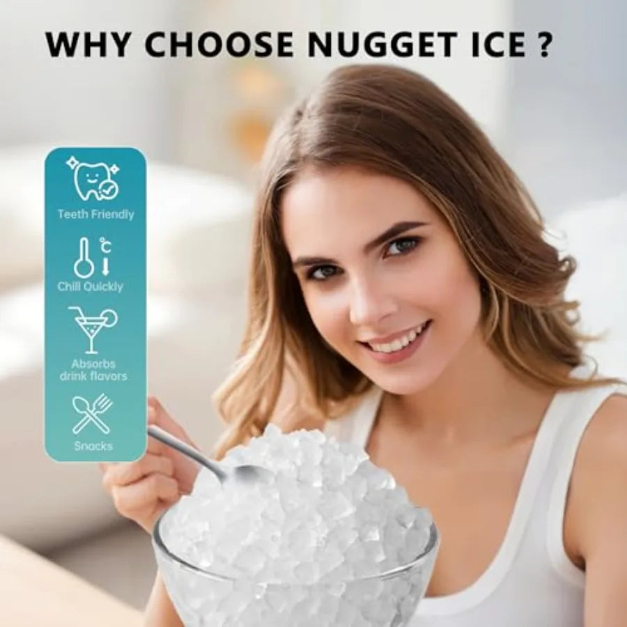 Portable Countertop Sonic Ice Maker With Auto Cleaning