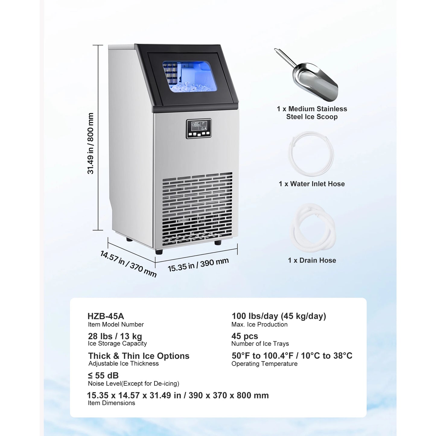 VEVOR Commercial Ice Maker Machine Freestanding