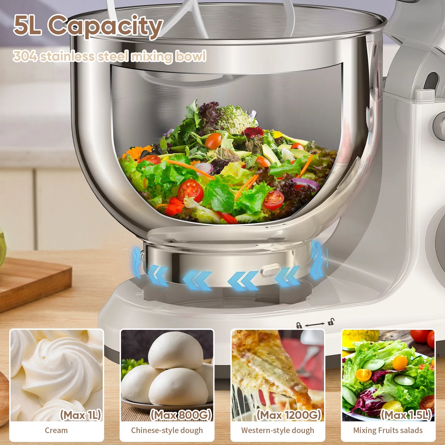 BioloMix 1200W 11 Speed Digital Kitchen Stand Mixer