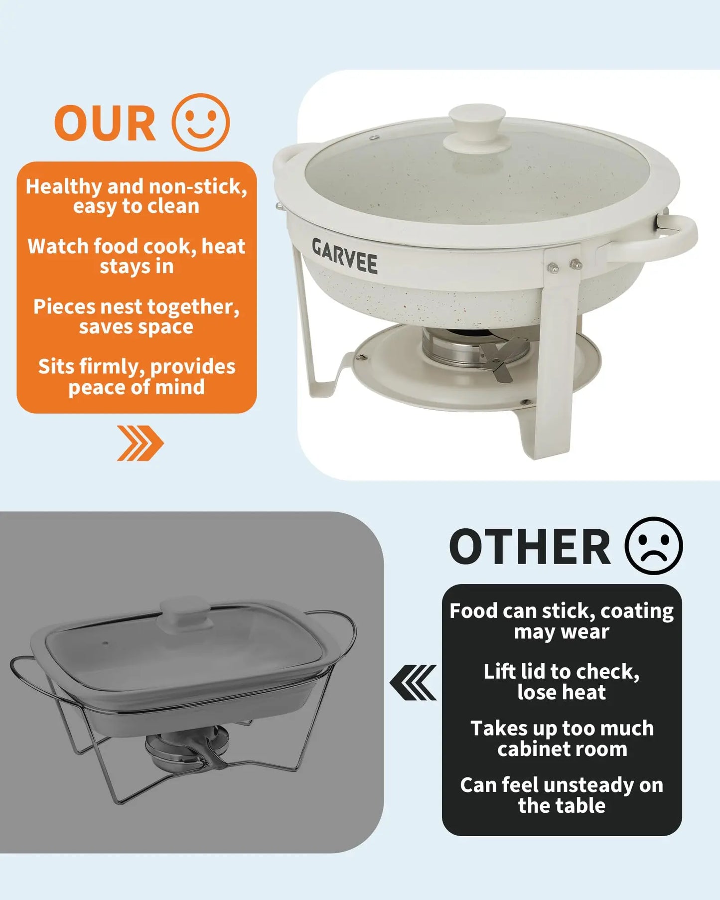HiMISS Chafing Dishes Stainless Steel Buffet Warmer