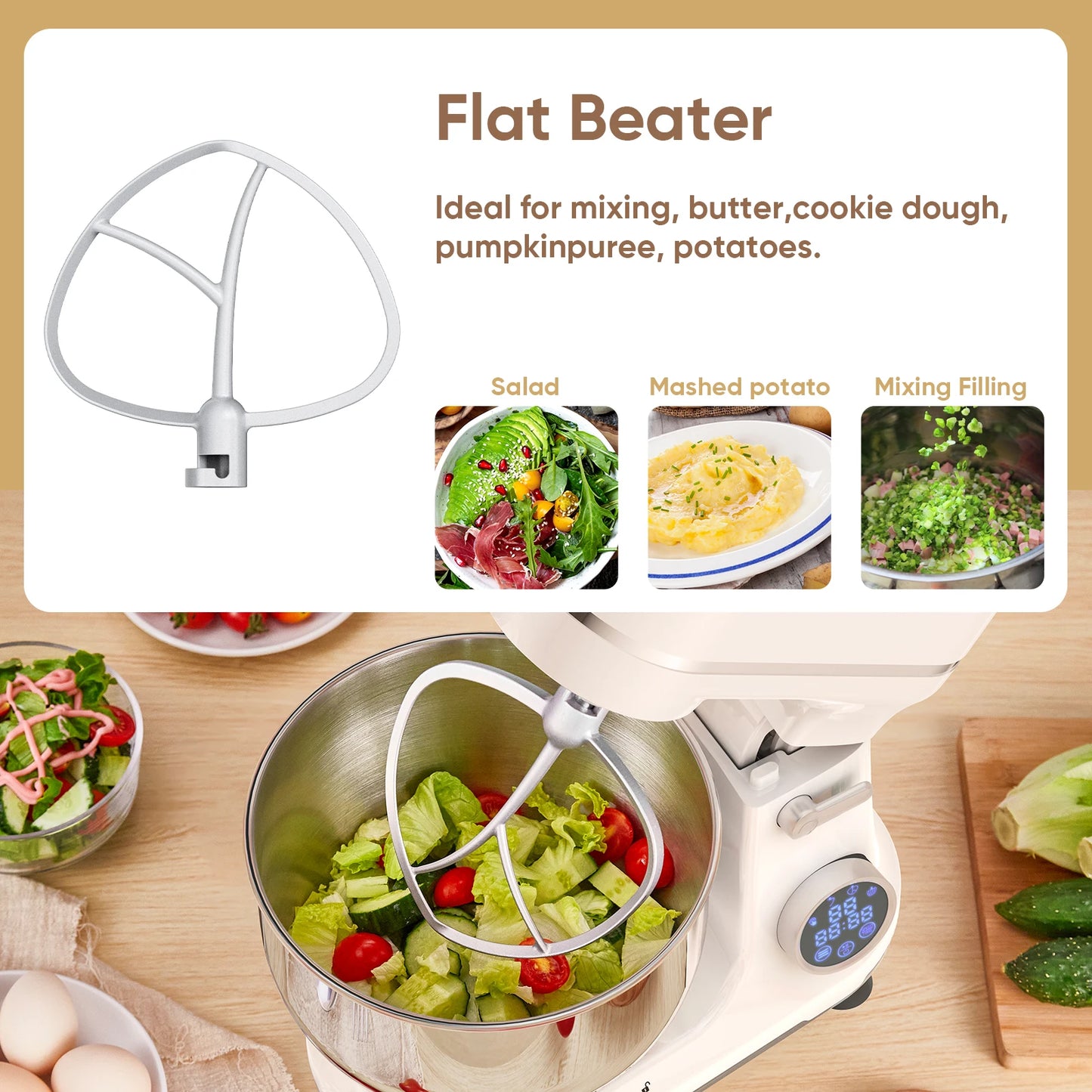 Biolomix Kitchen Stand Mixer OLED Screen With Accessories
